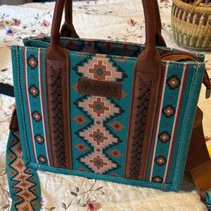Wrangler Turquoise and Brown Shoulder Bag NWT